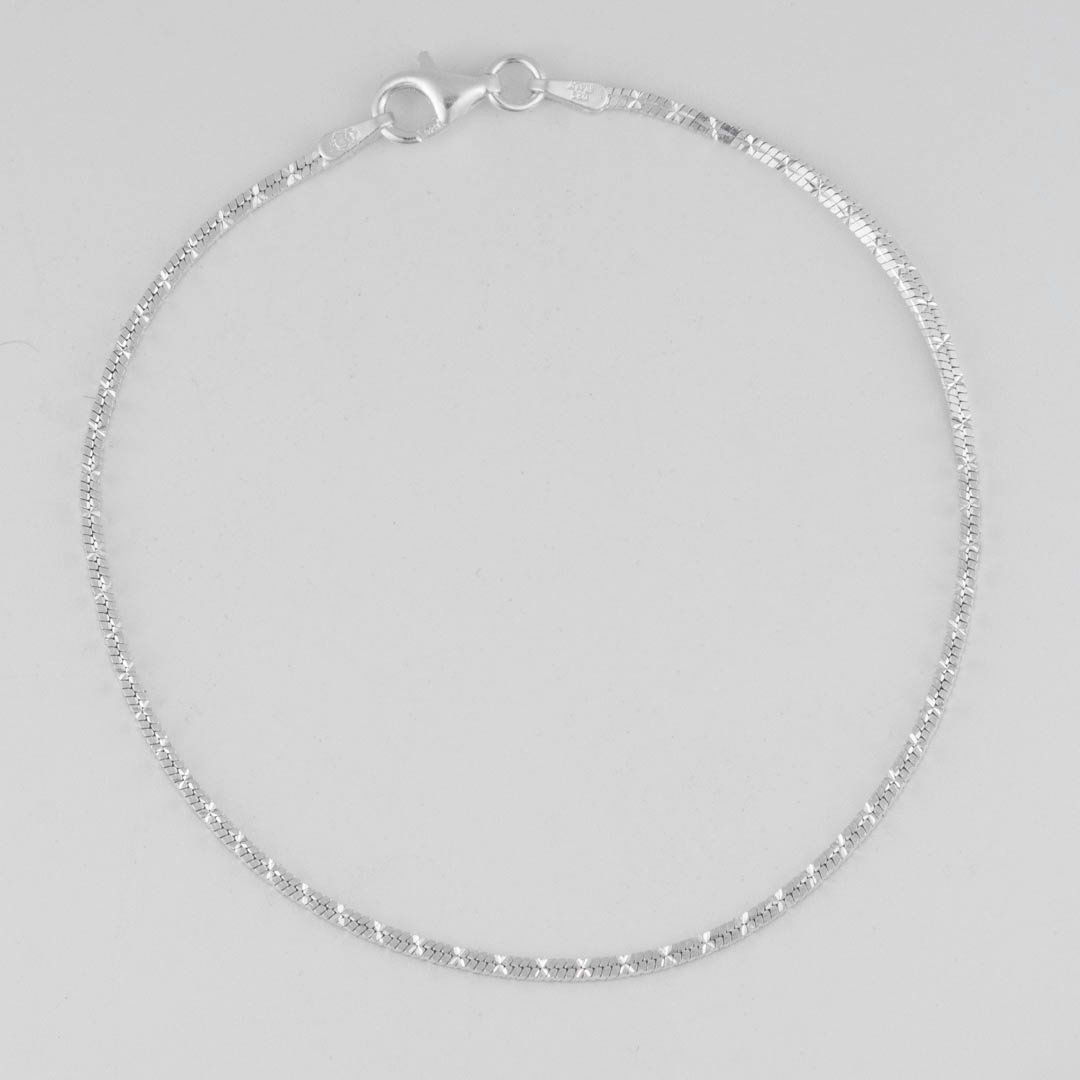 PULSERA CUBO TIPO VENECIANA TALLADA 1.5MM-19CM