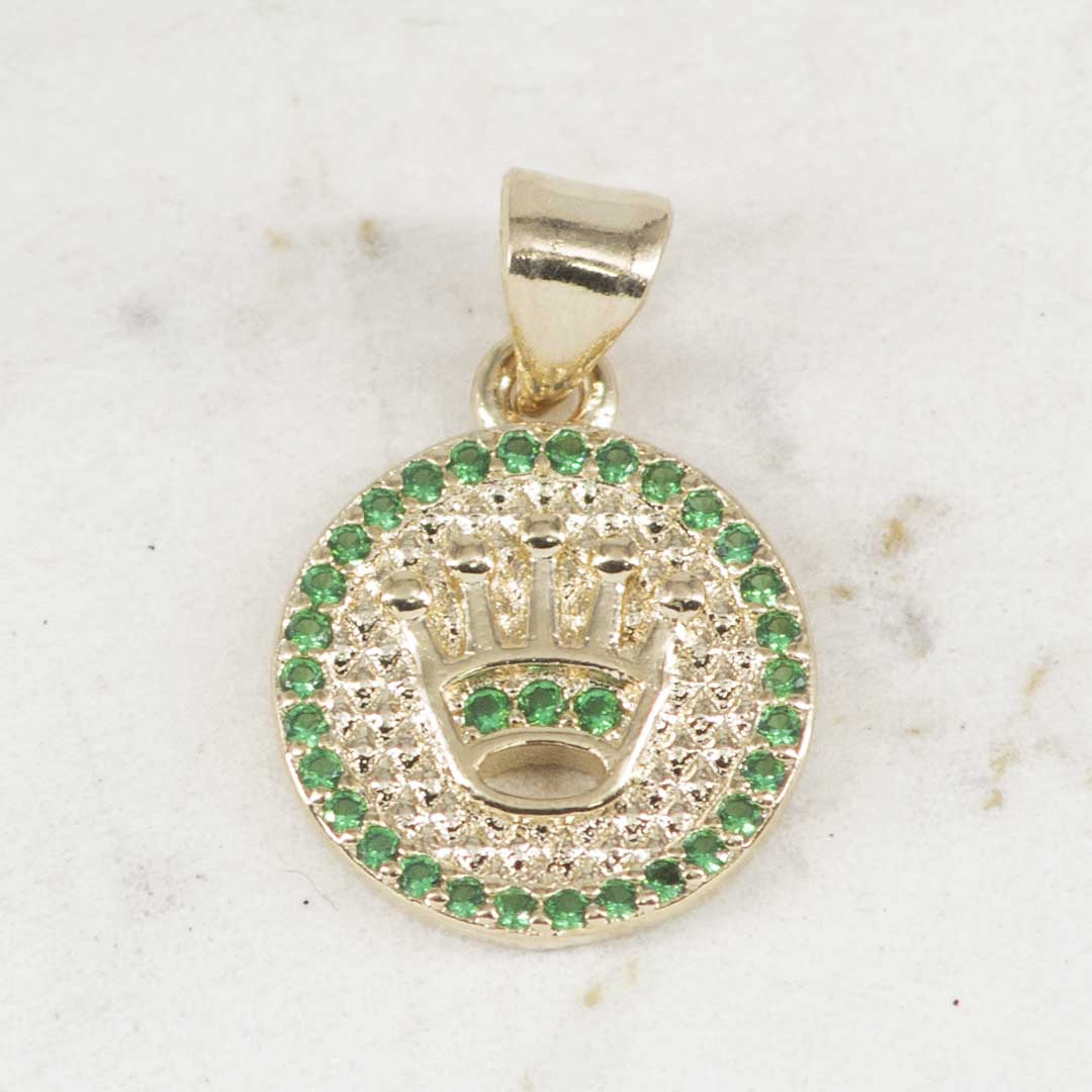 DIJE ROLEX CIRCONES ESMERALDA