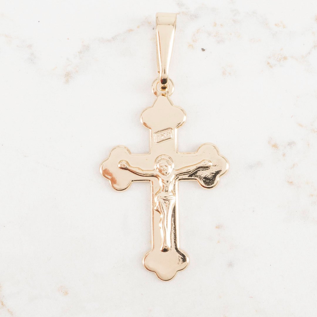 DIJE CRUCIFIJO PUNTAS CIRCULARES GRANDE