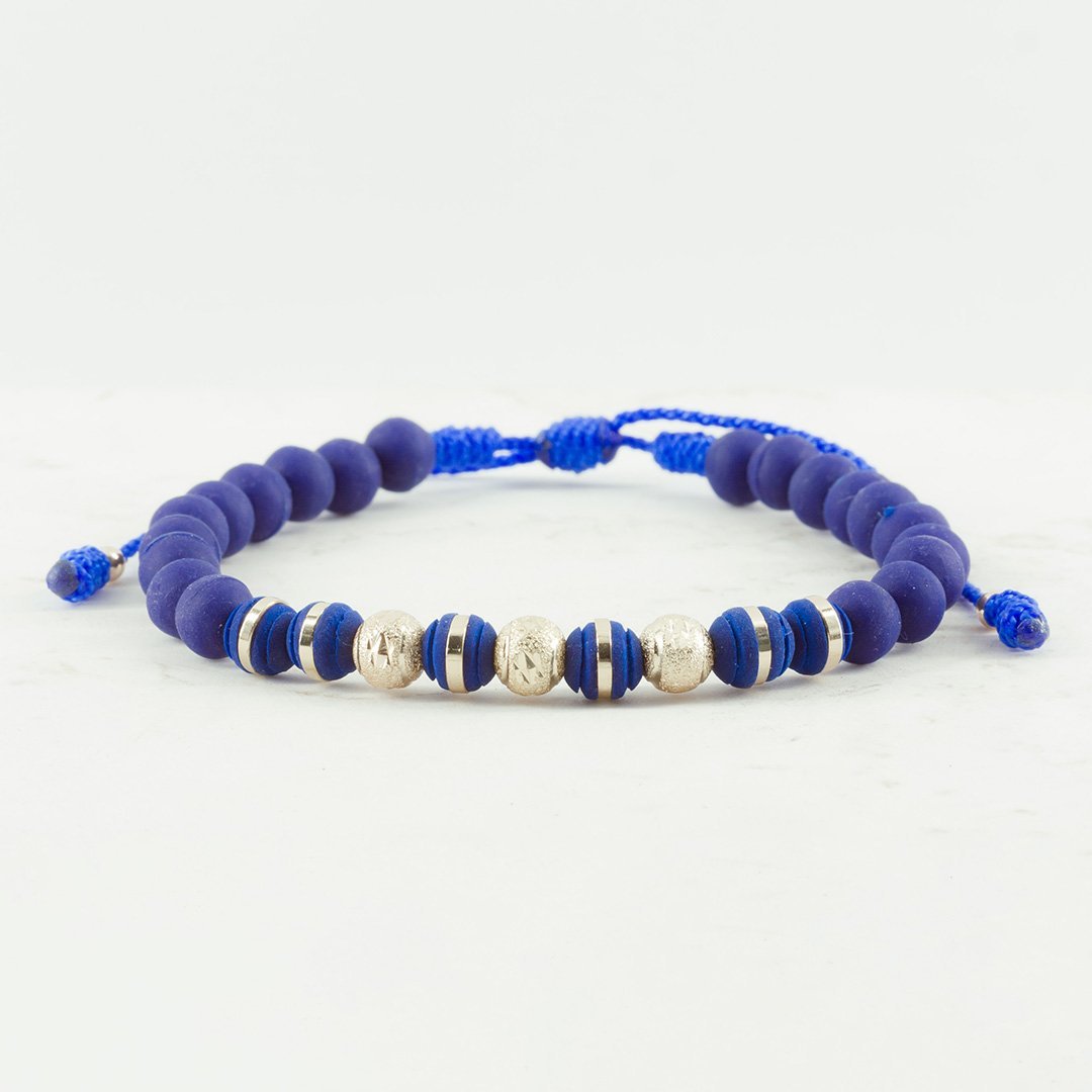 PULSERA DIAMANTADA/ NEOPRENO 6MM AZUL