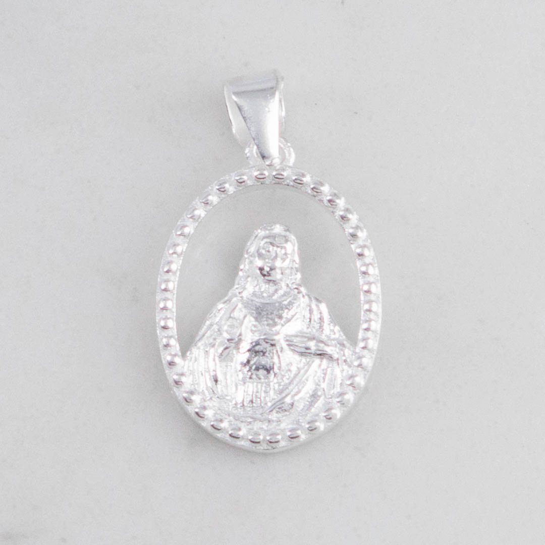 DIJE OVALO CIRCONES SAGRADO CORAZON